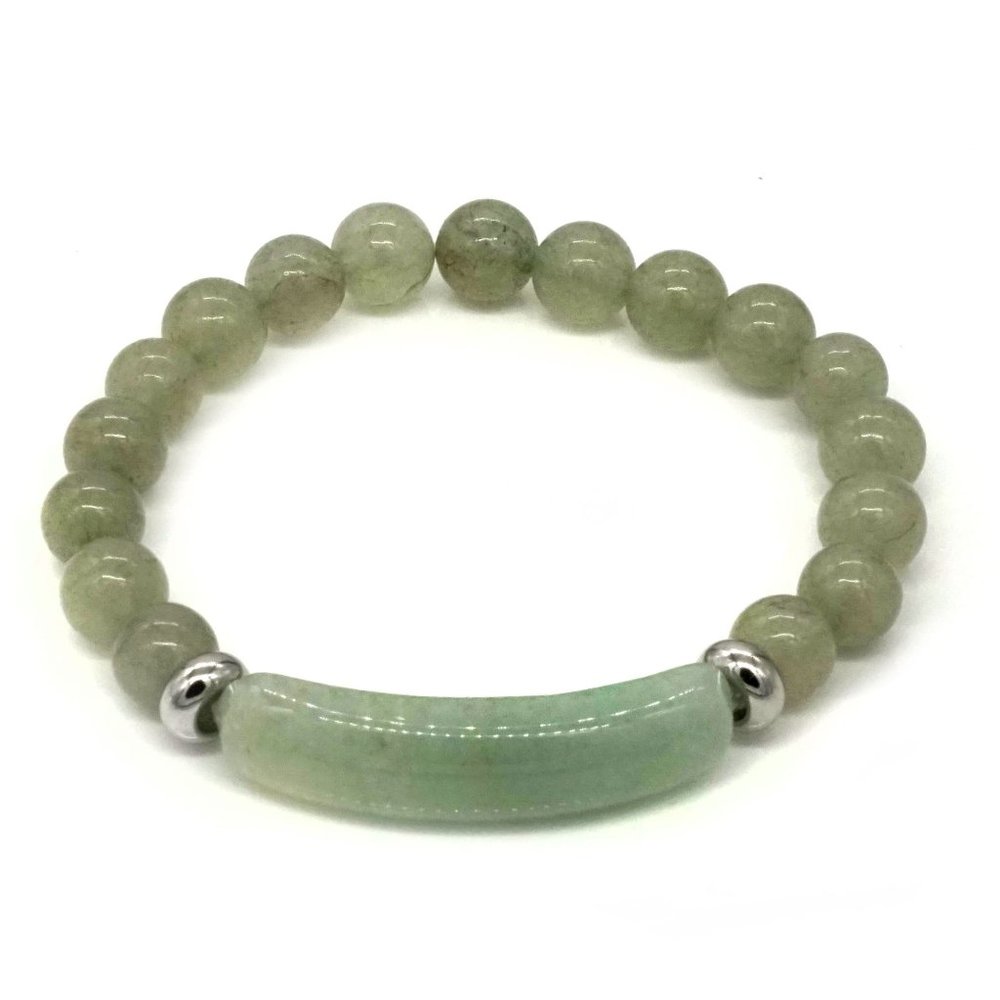 Natural Green Aventurine Elastic Bracelet. - Picture 1 of 2